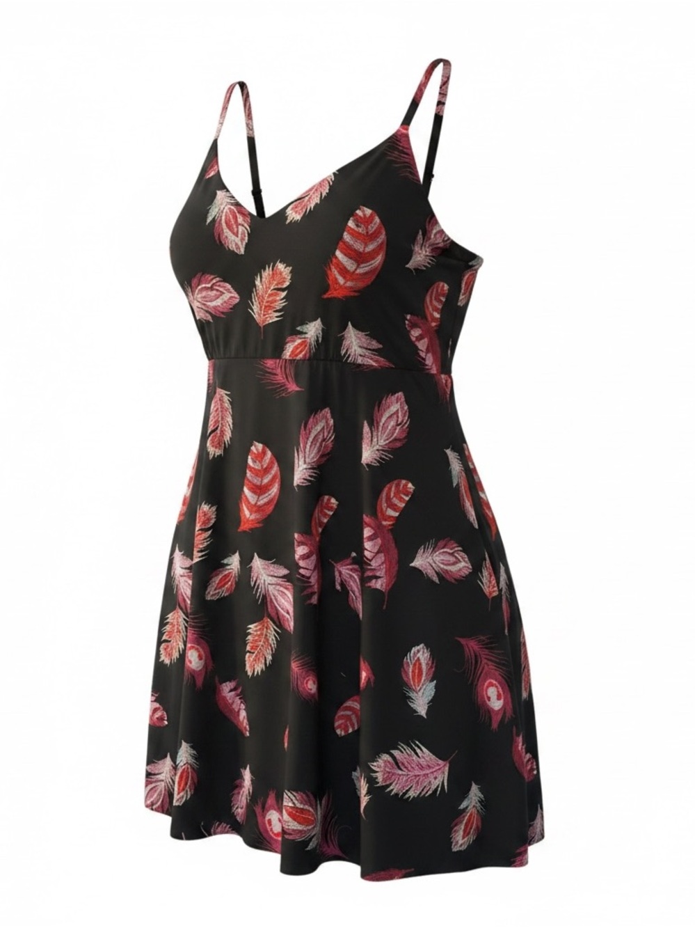 Torrid Plus Size Mini Challis Whimsical Bohemian Feather Skater Dress 3 3X